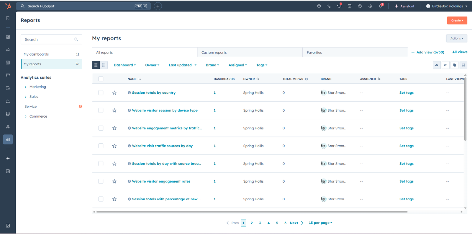 HubSpot customer activity records